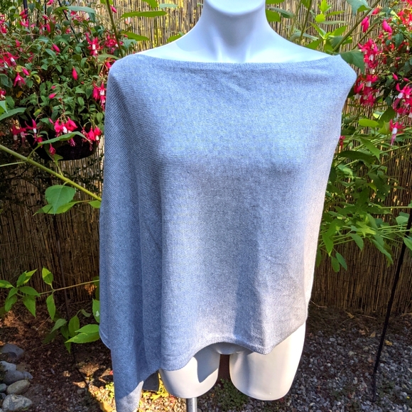 Caroline Grace Sweaters - NWOT Soft Heather Grey Asymmetrical Poncho